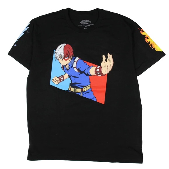 My Hero Academia Men's Shoto Todoroki Fire and Ice Character Anime T-Shirt! NEW! - Picture 2 of 6